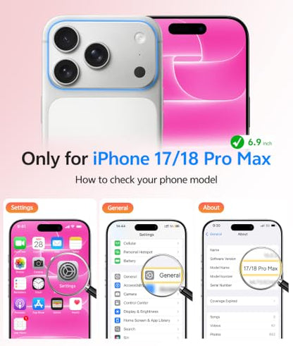 FNTCASE for iPhone 18 Pro Max Case/ iPhone 17 Pro Max Case, Fit for Magsafe | Screen Protector, Full Camera Protection, Translucent Matte, 14FT Military Grade Drop Proof, Shockproof Cover, Hot Pink