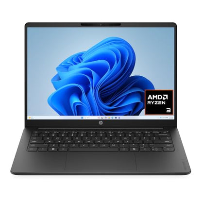 HP OmniBook 3 14 inch Laptop PC, 2K Display, AMD Ryzen 3 30, 8 GB RAM, 512 GB SSD, AMD Radeon 610M Graphics, Windows 11 Home, Jet Black, 14-hy0006ca
