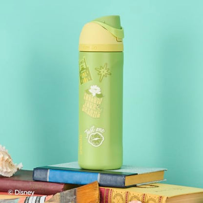 Owala Disney Princess FreeSip Insulated Stainless Steel Water Bottle with Straw for Sports and Travel, BPA-Free Sports Water Bottle, 24 oz, Tiana