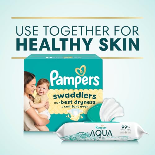 Pampers Aqua Pure Baby Wipes, 99% Water, Fragrance Free, 672 Baby Wipes Total (12X Flip-Top Packs)