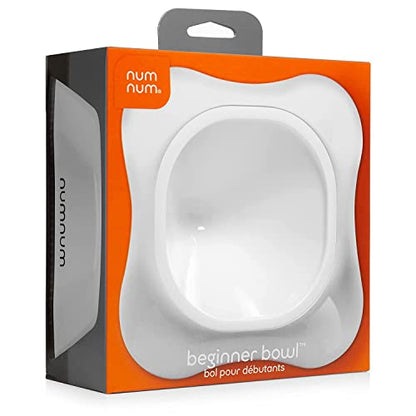 NumNum Beginner Bowl for Babies & Toddlers, BPA-Free Silicone Baby Led Weaning Bowl with Non-Slip Base, Self-Feeding Baby Dish for 6+ Months, Easy-to-Clean Feeding Essential and GOOtensils