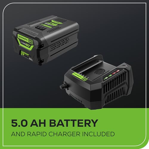 Greenworks 60V 21" Cordless Lawn Mower – 5.0Ah Battery & Rapid Chargerr(75+ Tool Compatibility, 60Min Runtime)