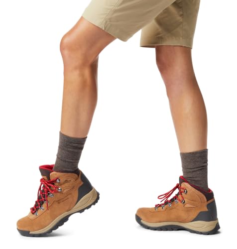 Columbia Womens Newton Ridge Plus Waterproof Amped, Elk/Mountain Red, 11