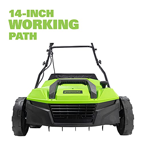 Greenworks 13 Amp 14-Inch Corded Dethatcher/Scarifier, DT13B00
