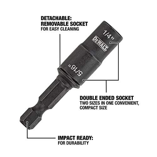 DEWALT Nut Driver, Double Ended, 1/4In + 5/16In (DWADEND14516)