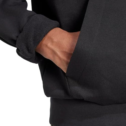 Adidas Men's Essentials Feel Cozy Fleece Hoodie, Black/White, Medium