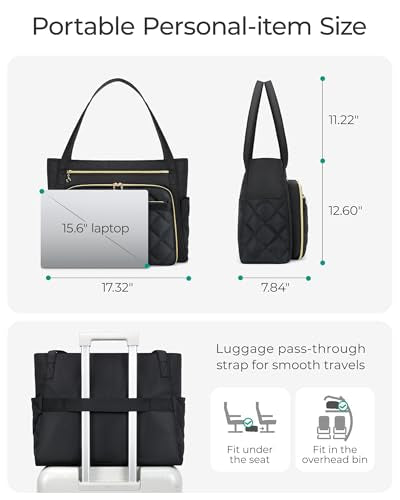 BAGSMART 15.6 Inch Laptop Bag Teacher Tote Bag with Insulated Pocket