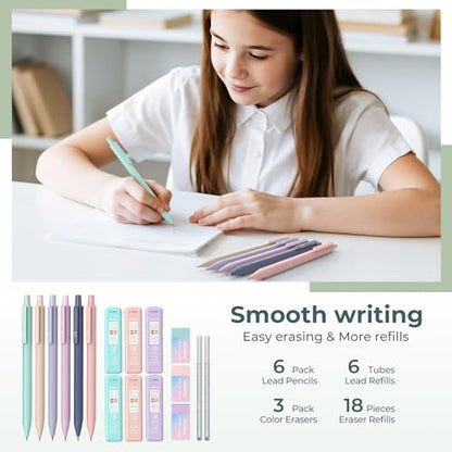 Nicpro 39 PCS Aesthetic School Supplies, Cute Pen Case Stationery Set,Green