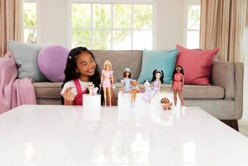 Barbie Twinning Looks Doll and Pet Dog in Matching Outfit and Accessories