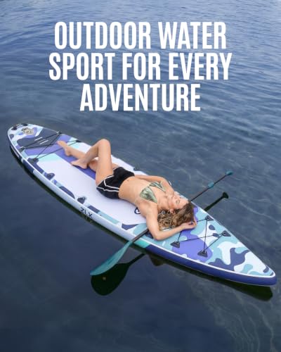 ZLX Inflatable Paddle Board, 11'6" Stand Up Paddleboard for Beginners, Wide SUP with Stable Center Fin, Non-Slip Deck Pad, All Skill Levels, 500LBS