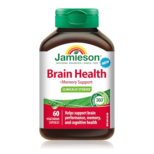Jamieson Brain Health & Memory Support, BacoMind, Bacopa Monnieri, Supports Brain Health, Performance, and Memory. NON-GMO, 60 Capsules, Proudly Canadian