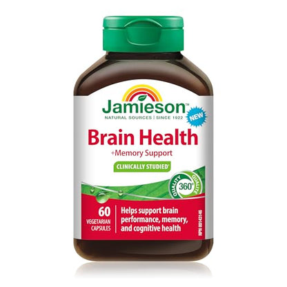 Jamieson Brain Health & Memory Support, BacoMind, Bacopa Monnieri, Supports Brain Health, Performance, and Memory. NON-GMO, 60 Capsules, Proudly Canadian