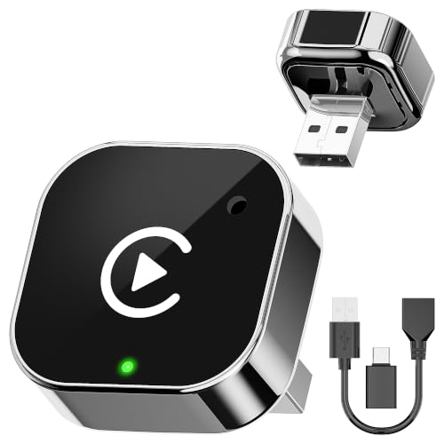 2026 Upgraded 2-in-1 Wireless CarPlay & Android Auto Adapter, 5GHz WiFi Plug and Play, Converts Wired to Wireless, Auto Connect in 5s and No Lag, USB-A & USB-C, for iPhone iOS 10+ & Android 11+