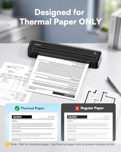 ETIKEZ Portable Printer for Travel, D90E Thermal Printer with Case, Black