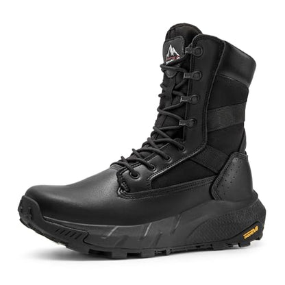 NORTIV 8 Men's Breathable Military Tactical Work Boots,Black,12