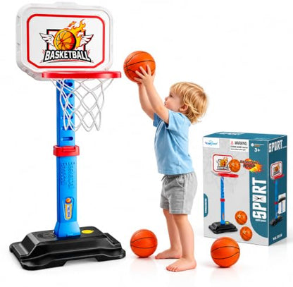 EagleStone Toddler Basketball Hoop, Adjustable Kids Hoop with 3 Balls