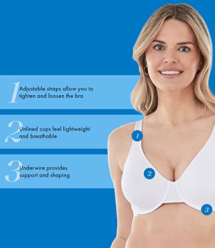 Bestform womens Women's Casual Value Cotton Stretch Underwire Minimizer Bra, White, 36C US