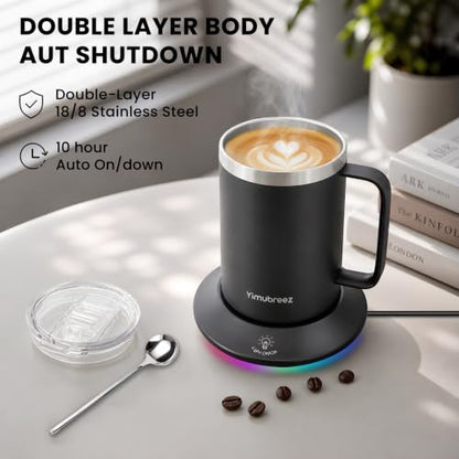 Smart Heated Cup Set, Self-Heating Coffee Mug (14oz-Black)
