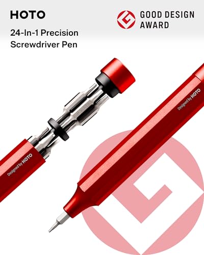 HOTO 24 in 1 Mini Screwdriver Set, Magnetic Torx Bit Set, Cinnabar Red