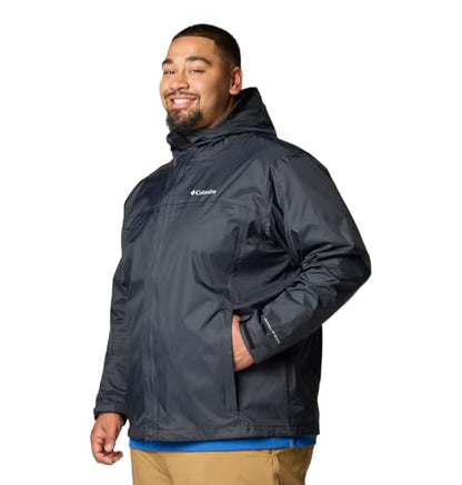 Columbia Men's Watertight II Waterproof Rain Jacket, Black, Large