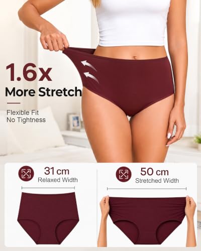 UNDER THE SEA Cotton Underwear Women High Waisted Full Coverage Brief 5pack