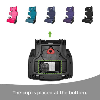 Diono Connect3 R 2-in-1 High Back Booster, Slim Fit 3-across in Many Mid-Sized Sedans and SUVs, For Children from 40-120 lbs., Lightweight with Cupholder, Black Storm