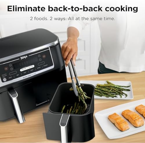 Ninja Foodi Air Fryer, 10 Qt/9.5L DualZone, 6-in-1, Black, DZ302C
