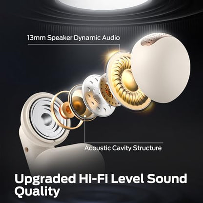 Oraolo Bluetooth Earbuds - Comfortable Clip On Wireless Earbuds with Bluetooth 6.0, 32H Playtime Earbuds with ENC Clear Talk, IPX5 Waterproof & Touch Control Headphones