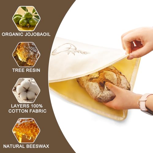 Beeswax Bread Bags for Homemade Bread,Sourdough Bread Bags,1 Pack XL