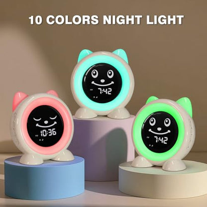 I·CODE Time to Wake Kids Alarm Clock, Toddler Sleep Training Clock | Night Light & Nap Timer, Gift for 2-10 Years Old Children Boys Girls
