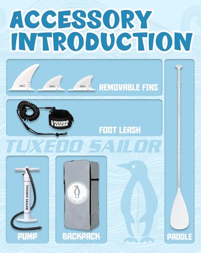 Tuxedo Sailor(10'6'') Inflatable Paddle Board with SUP Accessories