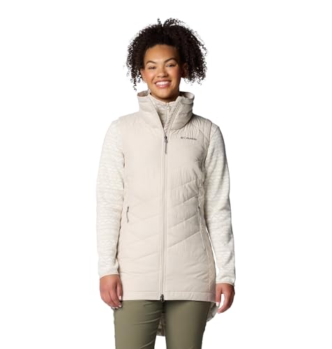Columbia Womens Heavenly II Long Vest, Dark Stone, 2X