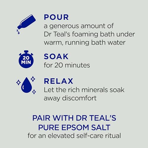 Dr Teal’s Foaming Bath with Pure Epsom Salt, Cannabis Sativa Hemp Seed Oil, 34 fl oz (Packaging May Vary)