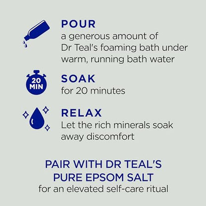 Dr Teal’s Foaming Bath with Pure Epsom Salt, Cannabis Sativa Hemp Seed Oil, 34 fl oz (Packaging May Vary)