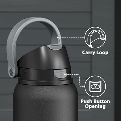 40 oz Insulated Water Bottle for Sports: Meoky Stainless Steel Water Bottle with 2-in-1 Straw and Spout Lid - Leak Proof, Cold for 24 Hours, Protective Silicone Base, BPA-Free for Gym, Night