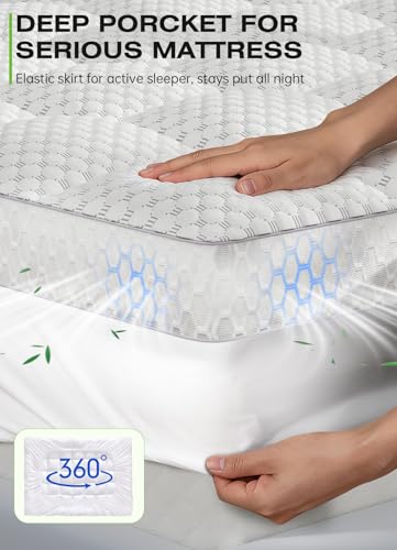 BEDELITE King Mattress Topper, Thick Pillow Top Mattress Pad Bed Cover