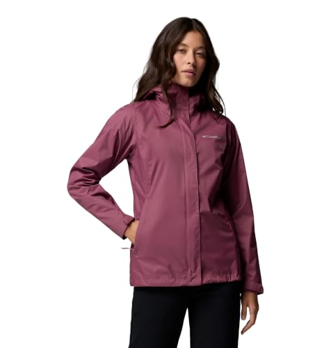 Columbia Women's Arcadia II Waterproof Rain Jacket, Antique Mauve, Large