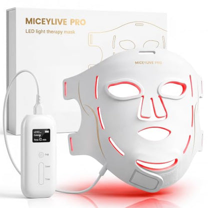 MICEYLIVE Pro Red Light Mask for Full Face, 460–850nm LED Light Mask
