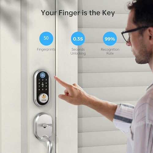 SMONET Smart Deadbolt Lock,Electronic Fingerprint Deadbolt with App Control