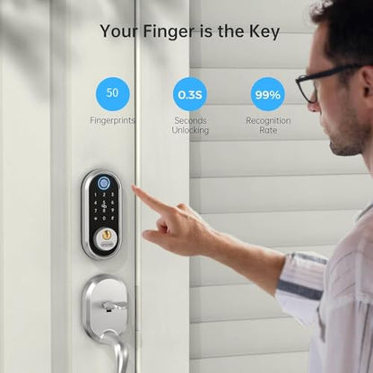 SMONET Smart Deadbolt Lock,Electronic Fingerprint Deadbolt with App Control