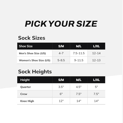 Outway Monstrosity Athletic Crew Socks with Arch Support, Size L/XL