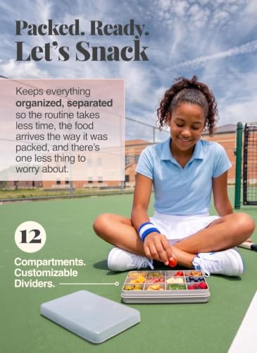 melii Snackle Box | Divided Snack Container for Kids, 12 Compartments with Removable Dividers, BPA-Free Food Storage for Snacks, Crafts & Travel, Ages 3+ (Pink)