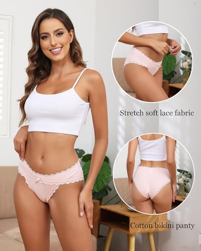 Levao Low Rise Cotton Underwear for Women Sexy Bikini Panties Soft Briefs