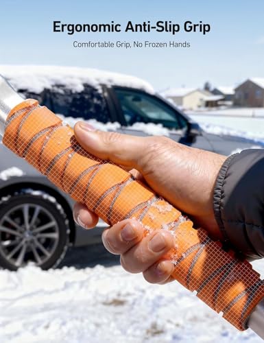 AstroAI 47.2" Extendable 360° Snow Brush for Car Ice Scraper Windshield