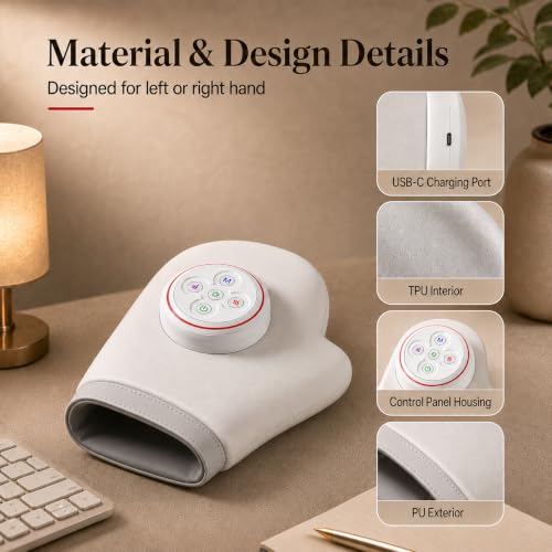 Rechargeable Hand Comfort Device with 3 Temperature Settings, 15-Min Auto-Off, 5 Level Settings & 3 Operating Modes