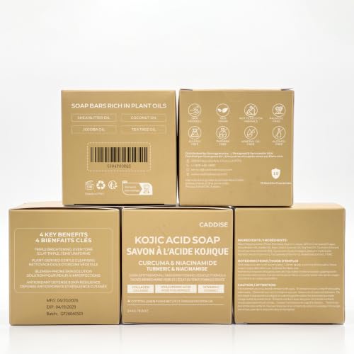 CADDISE Kojic Acid Turmeric Soap Bars, Dark Spots Remover, 8.5 Oz, 2 Pack
