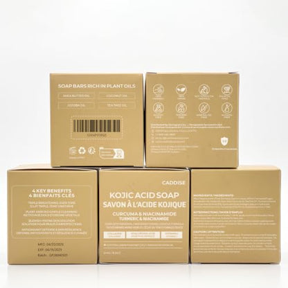 CADDISE Kojic Acid Turmeric Soap Bars, Dark Spots Remover, 8.5 Oz, 2 Pack