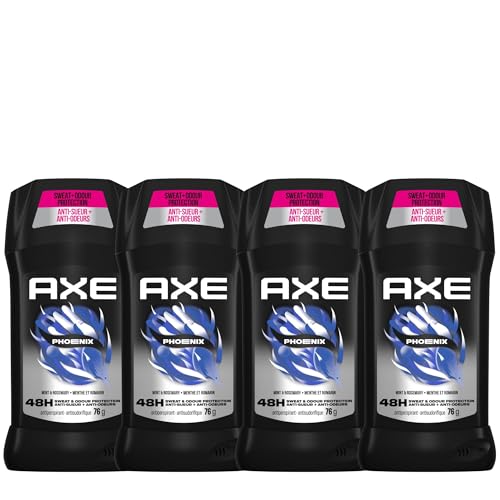 AXE Phoenix Antiperspirant Stick for 48-Hour Sweat and Odour Protection, Crushed Mint & Rosemary, 76g (Pack of 4)