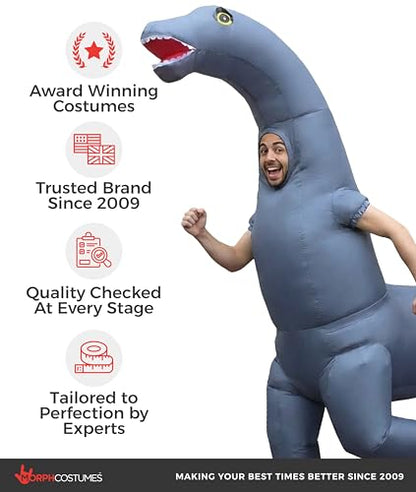 Morph Brontosaurus Costume, Diplodocus Inflatable Costume Dinosaur, Inflatable Halloween Costumes Adults