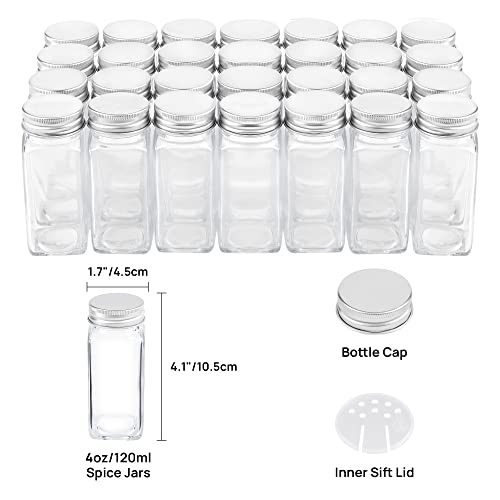 Vtopmart 4-Tier Spice Rack Organizer with 28 Pcs Spice Jars, Black